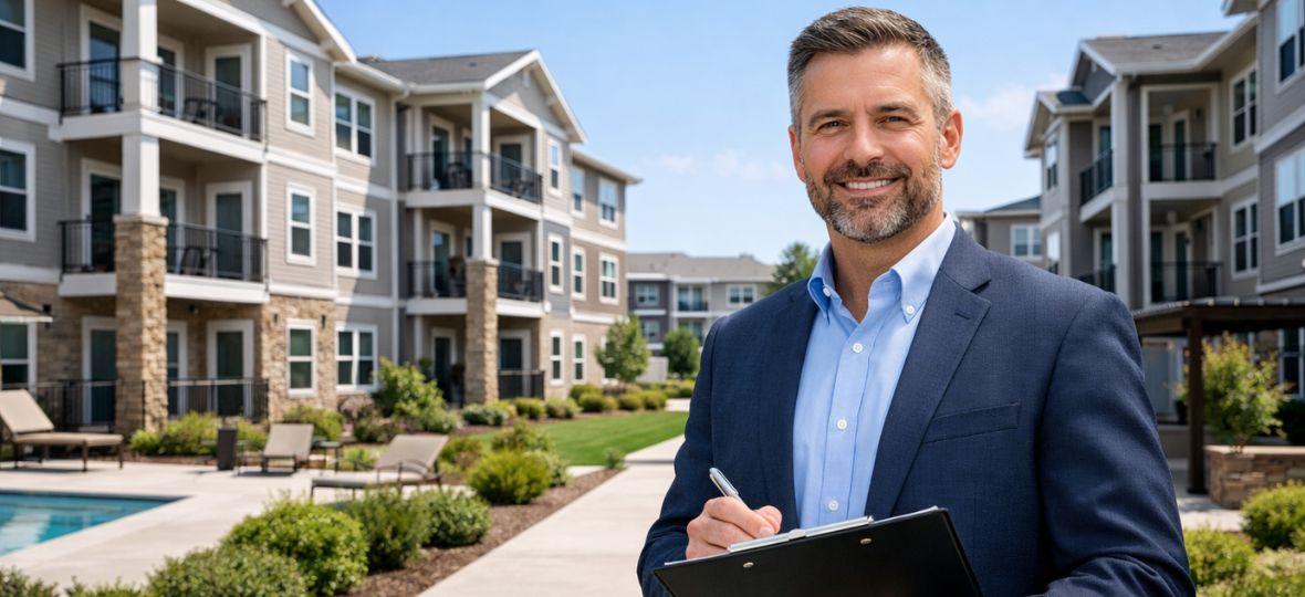 Multi-unit apartment building exterior — property manager rodent control in Winston-Salem