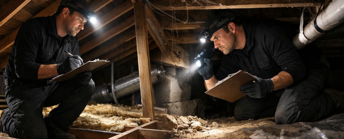 Winston-Salem rodent control technician performing a full property inspection